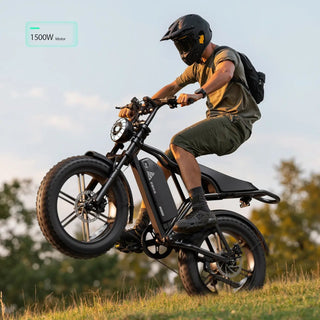 TrailThunder – 1500W Full-Suspension Moped-Style Electric Bike with 20" Fat Tires
