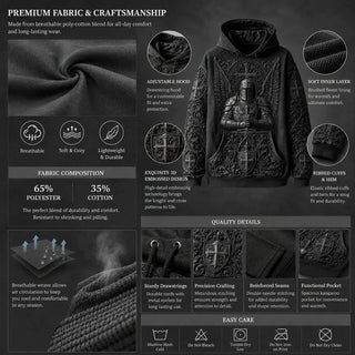 TemplarSpirit – Men’s Vintage Knights Templar Faith-Print Hoodie