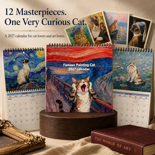 🐱 PurrGallery – 2027 Cat Art Calendar with 12 Masterpiece-Inspired Designs