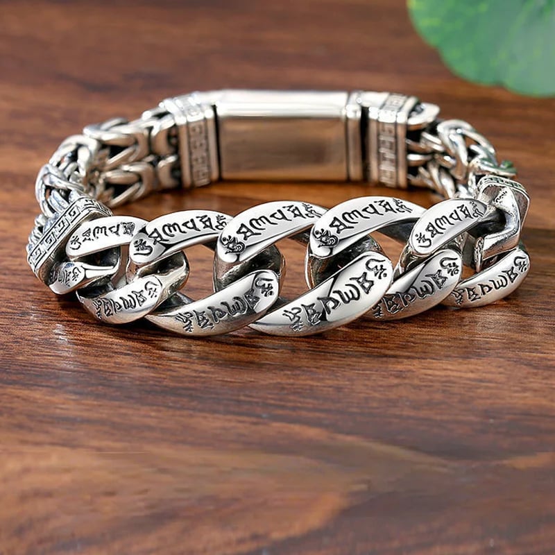 MantraLink – Men's Retro Six-Syllable Mantra Bracelet