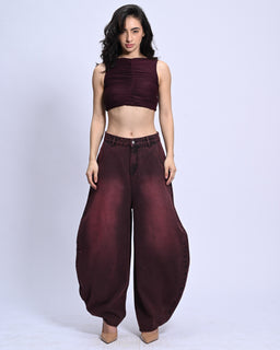 BarrelBloom – High-Rise Barrel Cut Wide-Leg Denim
