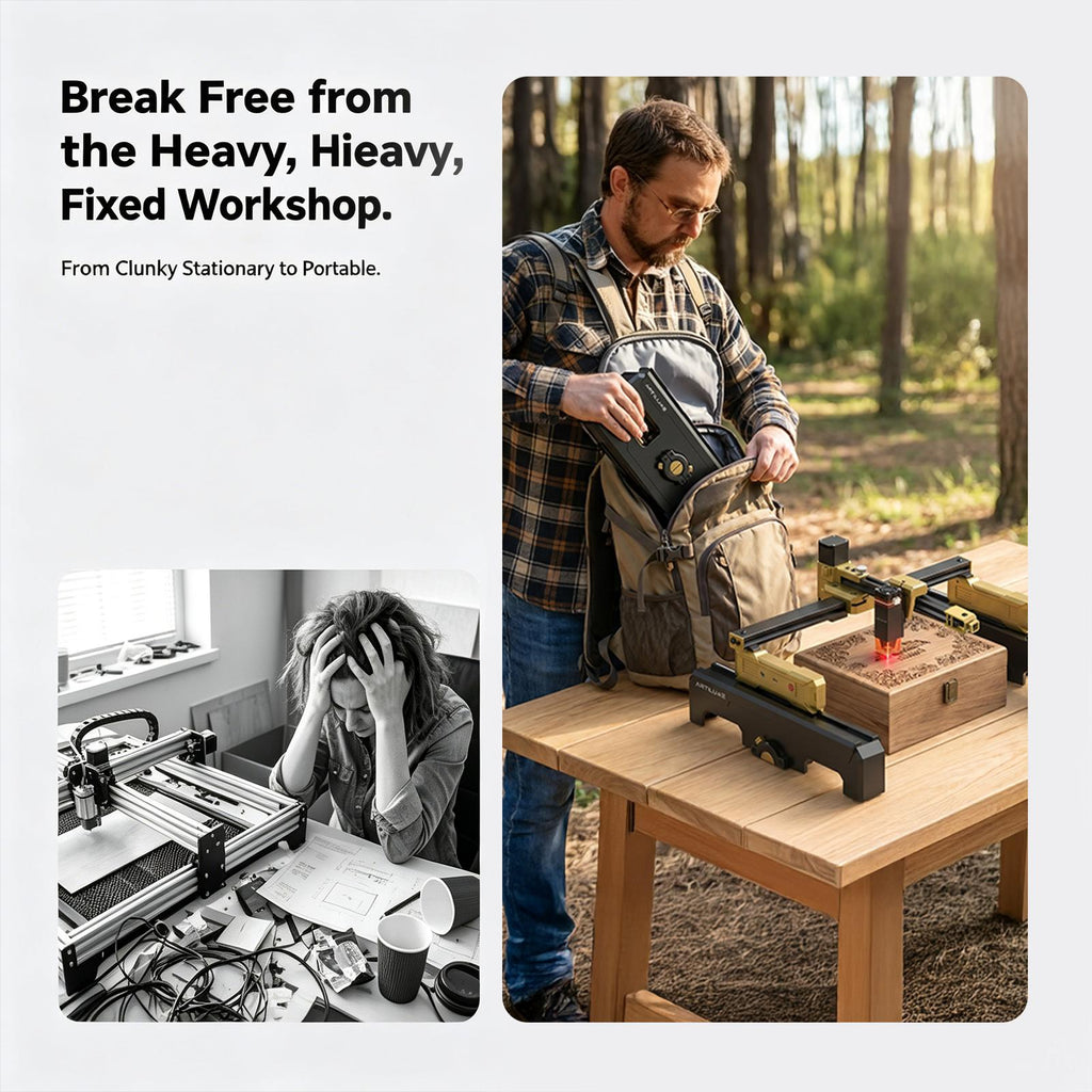 FoldBeam – 💥💥 Portable Wi-Fi Laser Engraver with App Control & Precision Engraving