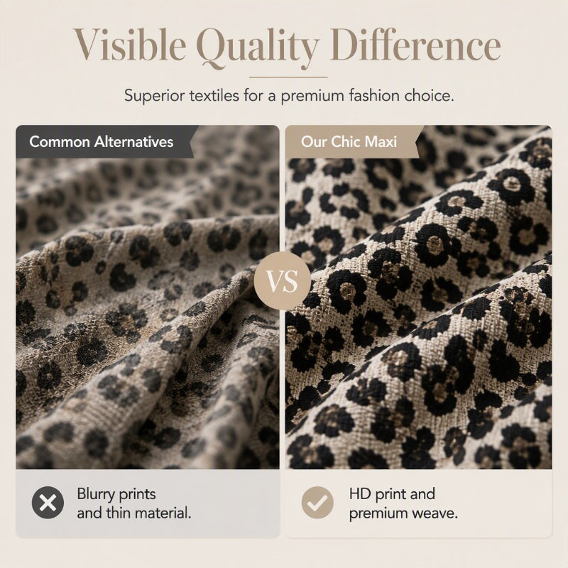 ✨ LeopardGrace – Women’s Leopard Print Long-Sleeve Maxi Dress