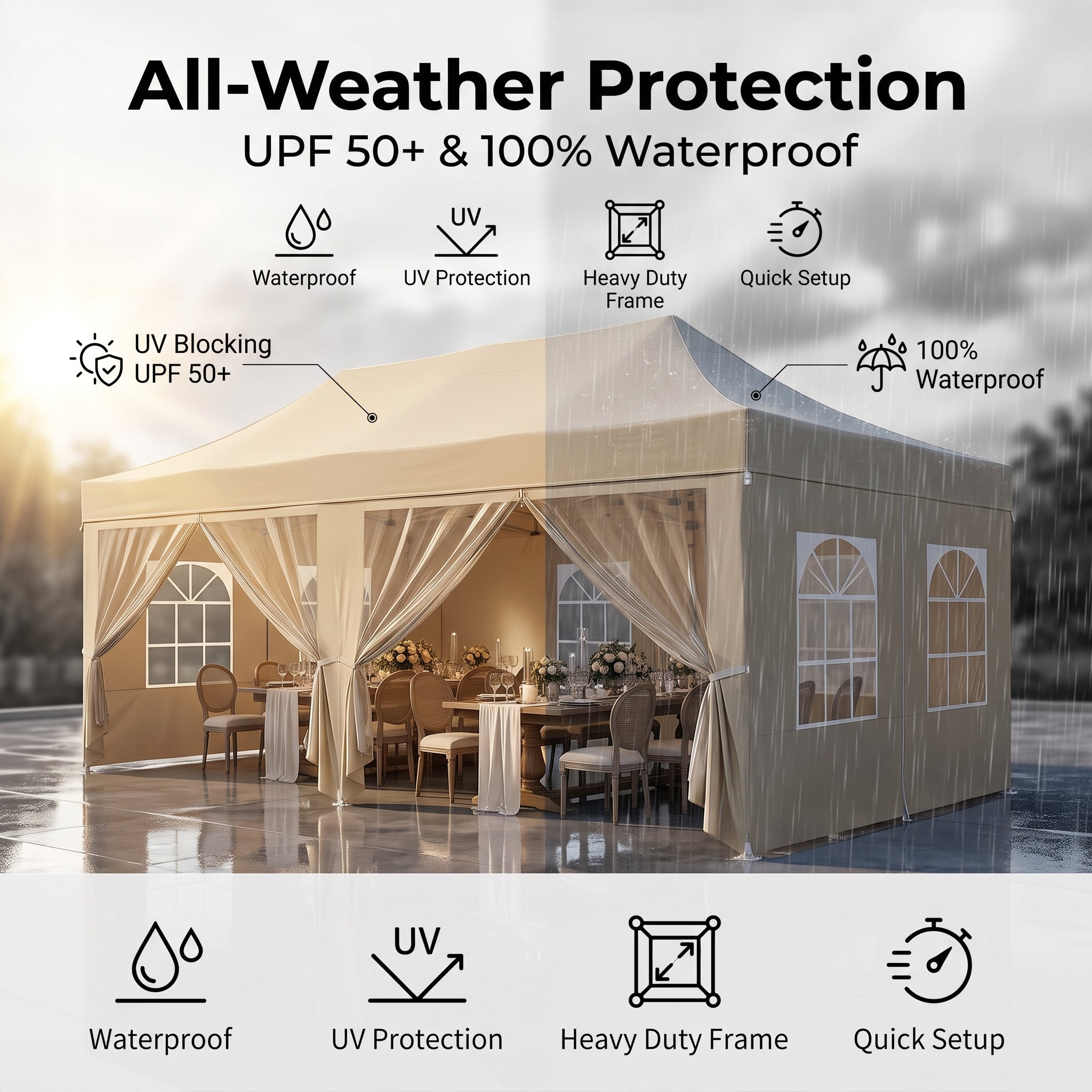 ShadeHaven – Heavy-Duty Pop-Up Canopy Tent with Removable Sidewalls