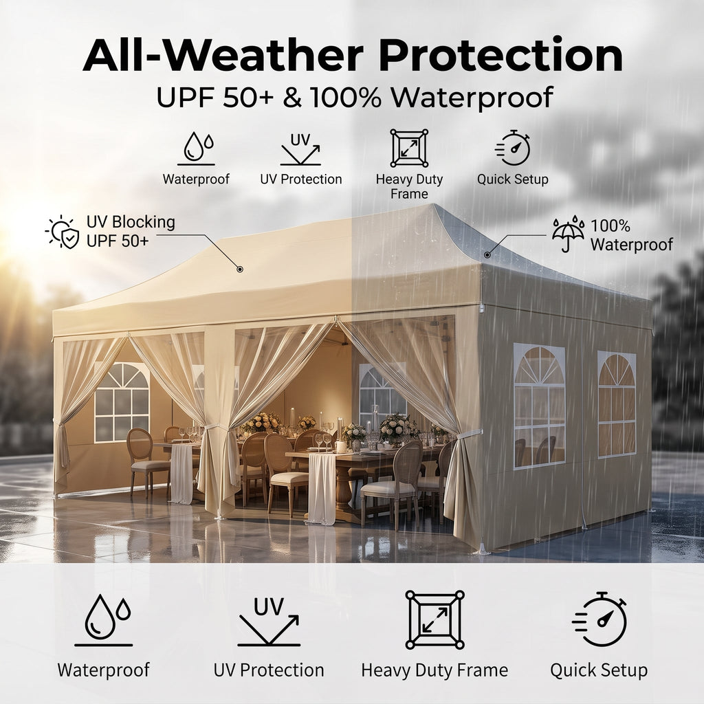 ShadeHaven – Heavy-Duty Pop-Up Canopy Tent with Removable Sidewalls
