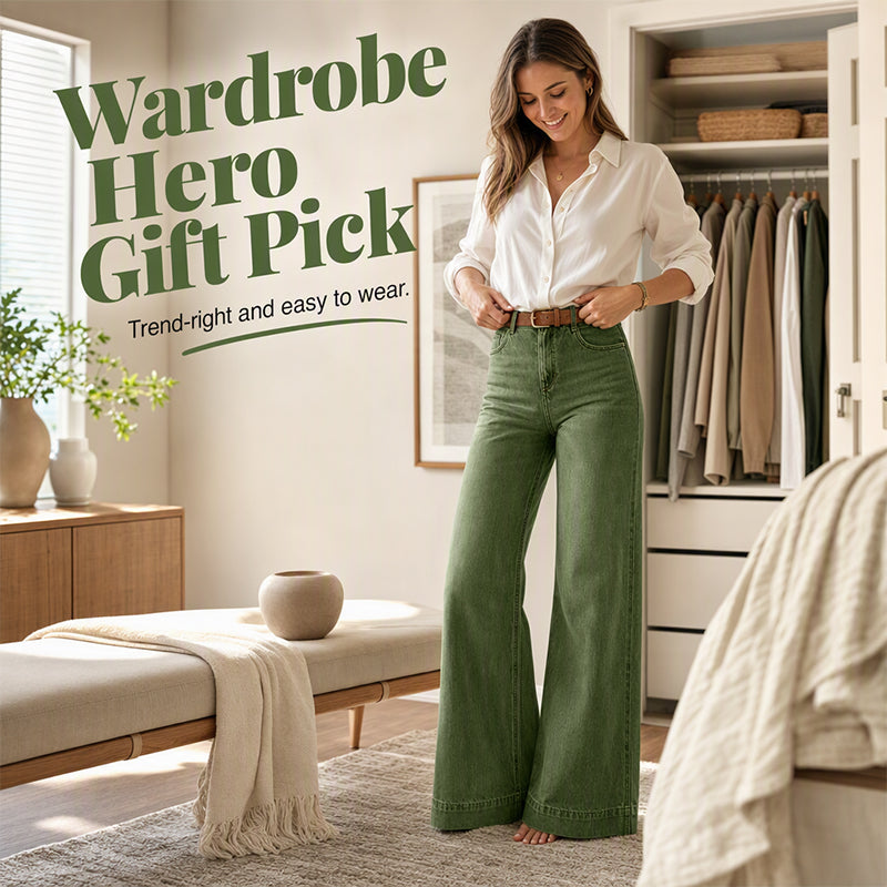 StrideLine – 👖 Women's Vintage High-Waisted Wide-Leg Jeans