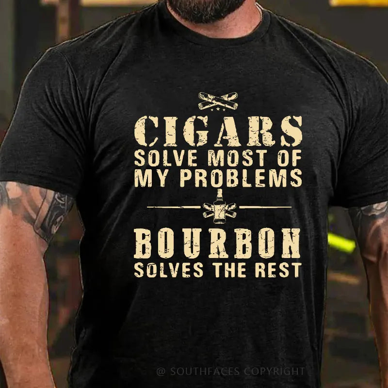 BourbonFix – Cigars Solve Most of My Problems, Bourbon / Whiskey Does the Rest T-Shirt