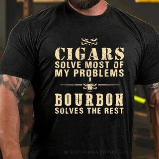 BourbonFix – Cigars Solve Most of My Problems, Bourbon / Whiskey Does the Rest T-Shirt
