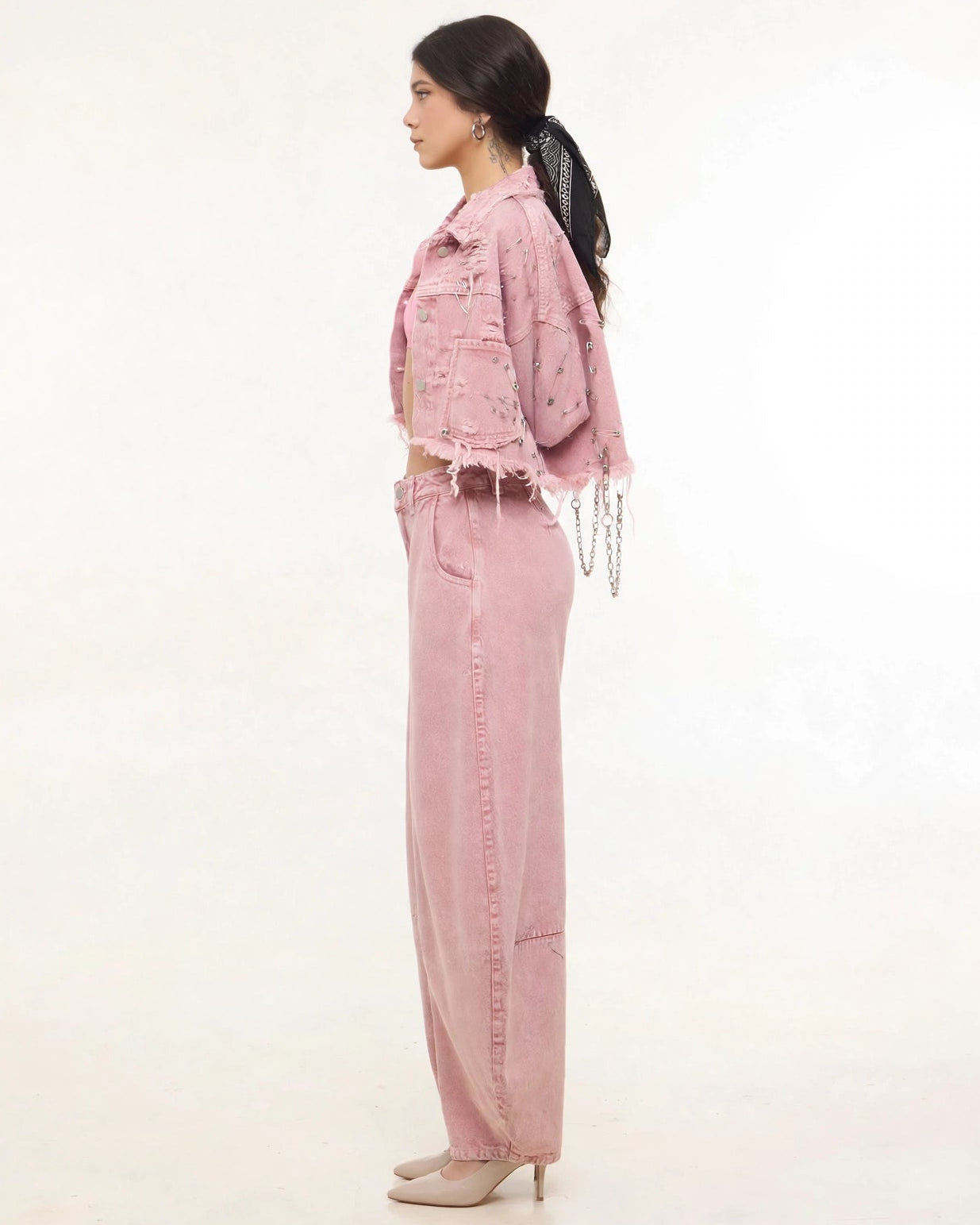 BarrelBloom – High-Rise Barrel Cut Wide-Leg Denim