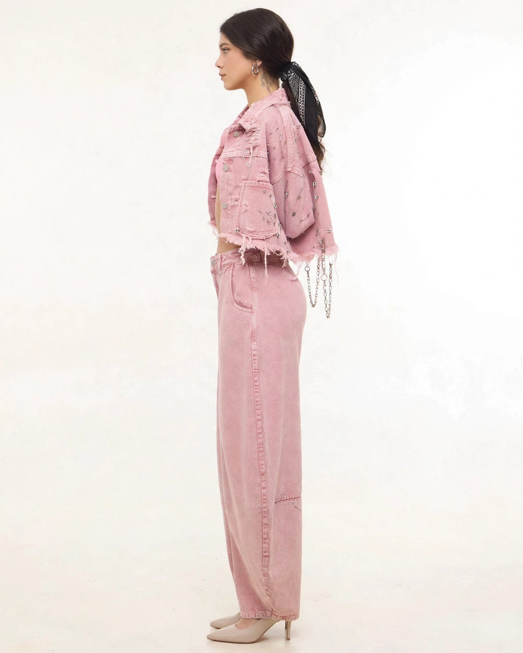 BarrelBloom – High-Rise Barrel Cut Wide-Leg Denim