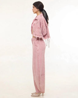 BarrelBloom – High-Rise Barrel Cut Wide-Leg Denim