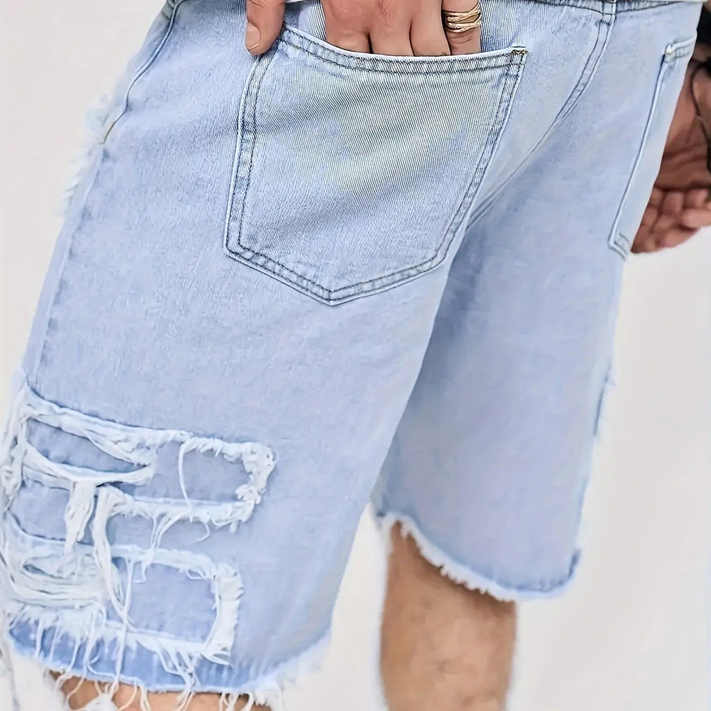 ⚡FrayDenim – Raw Hem Denim Shorts with Rips