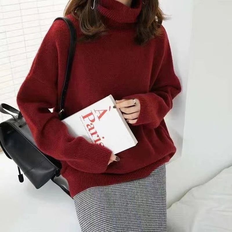 CommuteCozy – Women's Cashmere Turtleneck Sweater