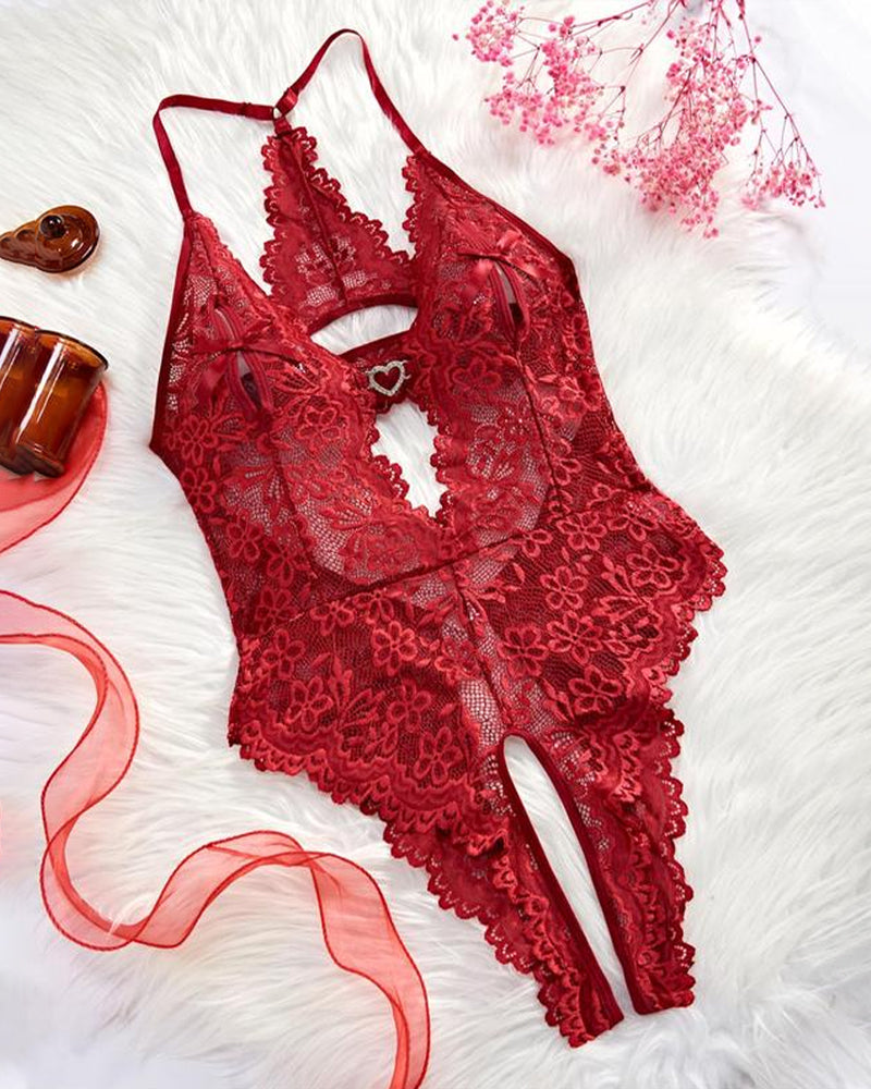 LaceAllure – Women's Open-Back Lace Bodysuit