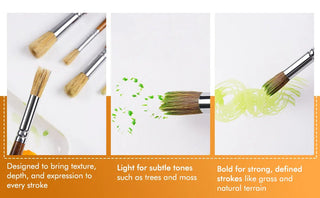 TextureRing – 5-Piece Hollow Hog Bristle Paint Brush Set