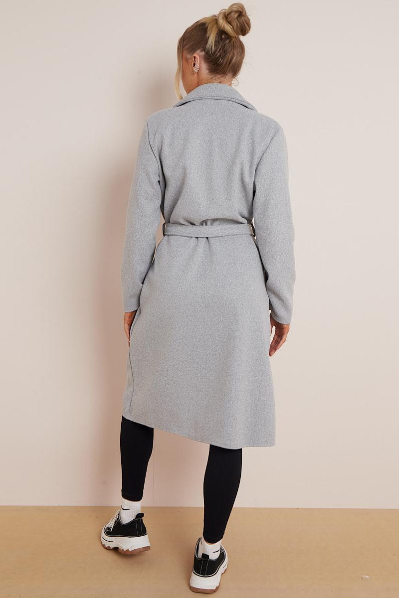 LapelLuxe – Women's Thermal Double-Breasted Notch Lapel Coat with Waist Tie & Pockets