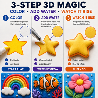 PuffMagic – ✨3D Puff-Effect Textured Craft Paper ✈️
