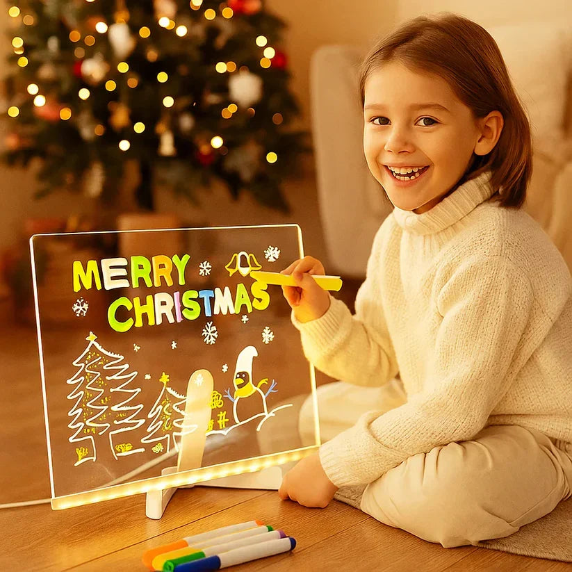 GlowSketch – Light-Up LED Drawing & Note Board with 7 Colour Pens