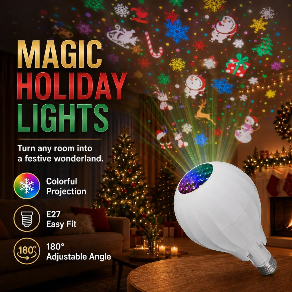 FestiveSpin – 🎄🎅💡 Rotating Christmas Projector Bulb