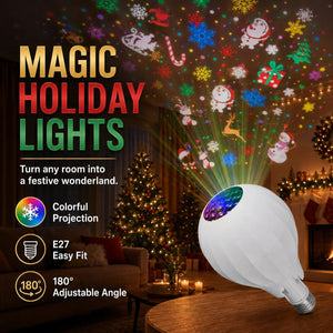 FestiveSpin – 🎄🎅💡 Rotating Christmas Projector Bulb