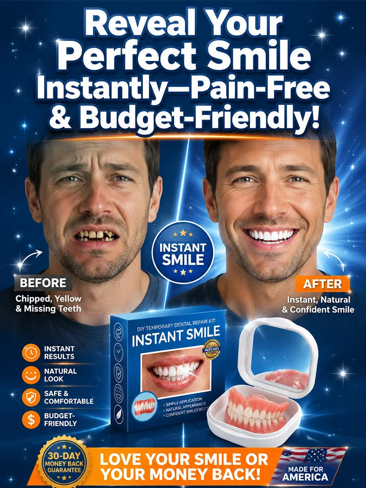 InstantSmile – DIY Temporary Denture Kit with Mirror Storage Case