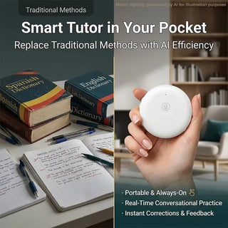 LinguaPod – 🌎 AI Wearable Translator with 165+ Language Two-Way Voice Translation, Smart Learning & Bluetooth for Travel, Work and Everyday Conversations