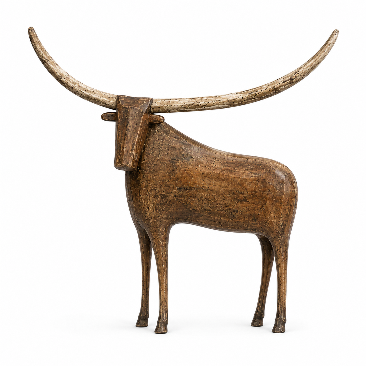 LonghornLore – Vintage Folk Art Longhorn Bull Sculpture