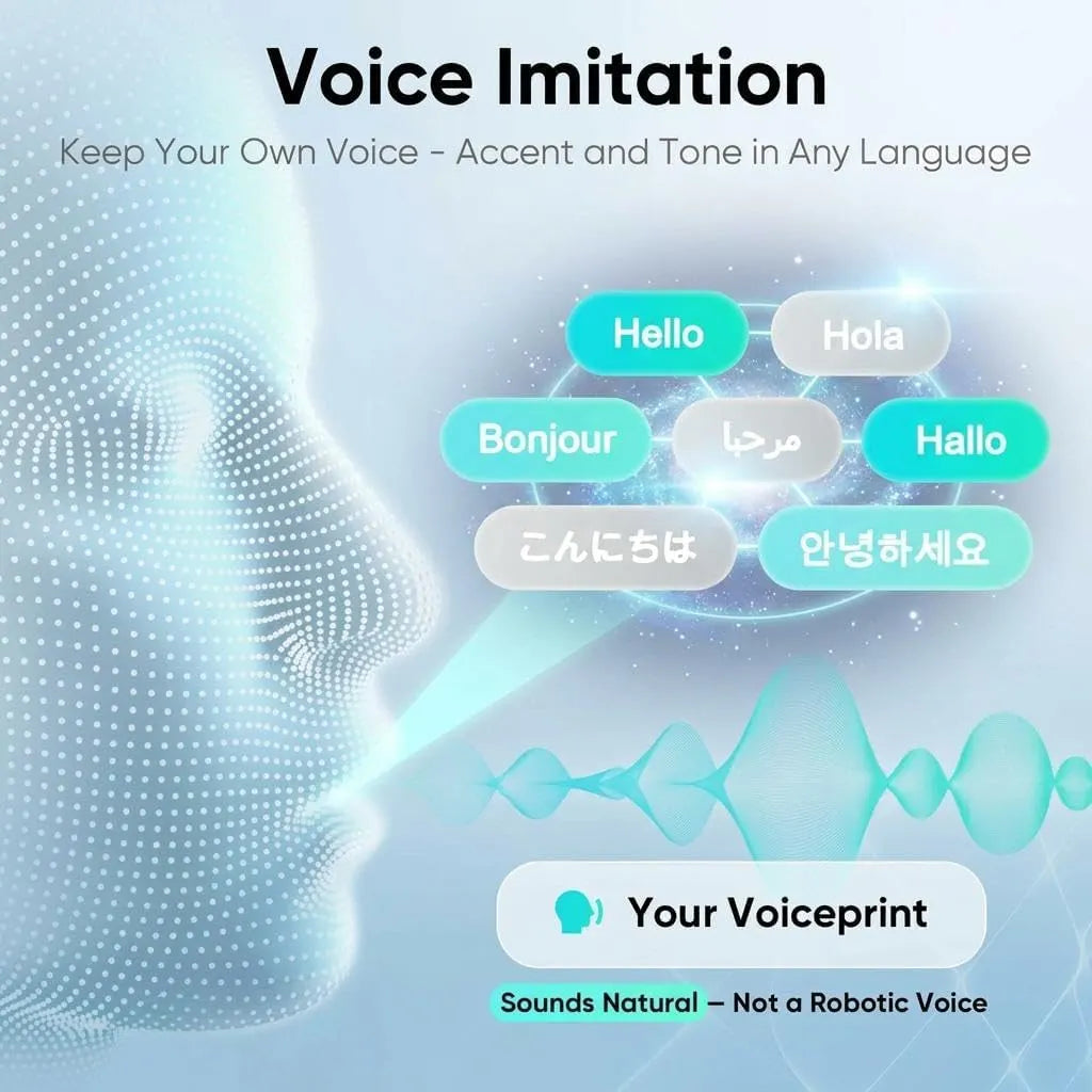 LinguaPod – 🌎 AI Wearable Translator with 165+ Language Two-Way Voice Translation, Smart Learning & Bluetooth for Travel, Work and Everyday Conversations