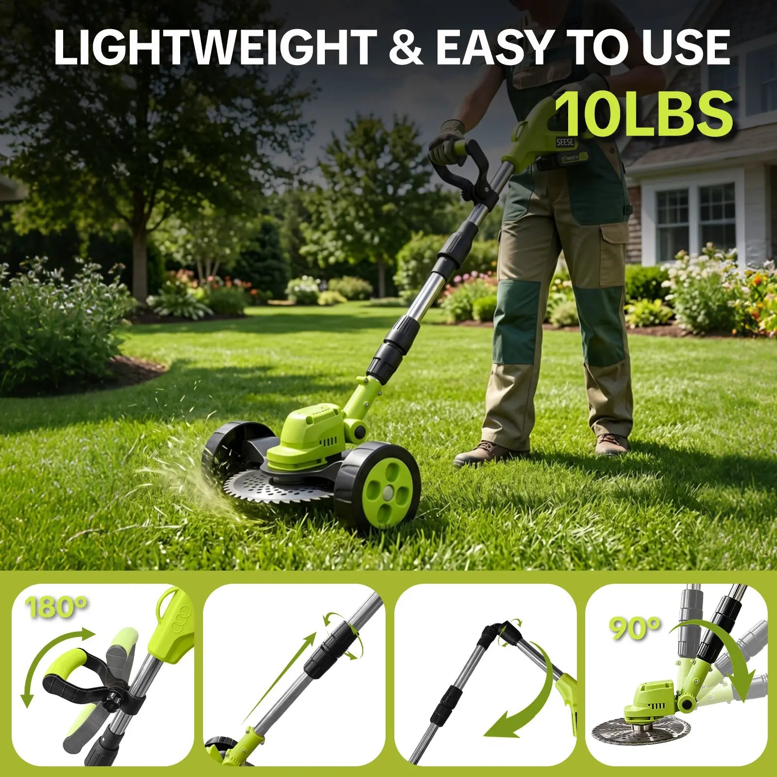 TrimTrio – 3-in-1 Cordless Lawn Mower, Grass Trimmer & Edger with 21V Batteries