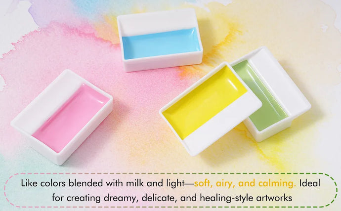 MacaronMuse – 24-Color Opaque Semi-Solid Watercolor Paint Set
