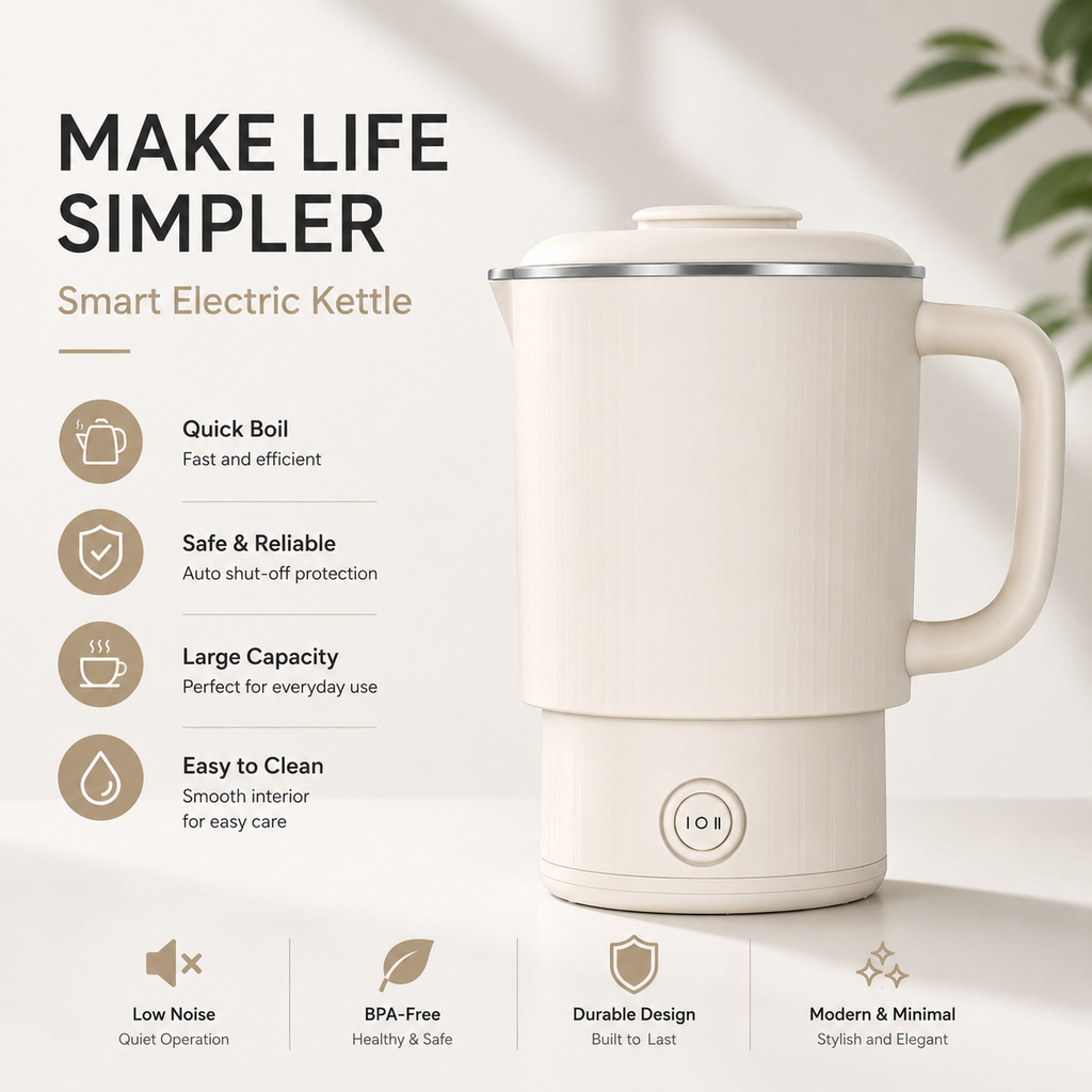 FoldAway – Portable 304 Stainless Steel Travel Folding Kettle
