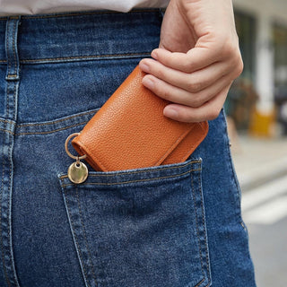 LumaFold – RFID Leather Short Wallet with Coin Pocket