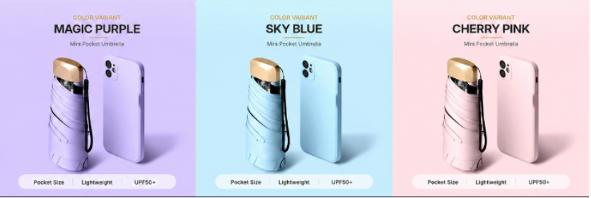 PocketHalo – Mini UV Capsule Umbrella with UPF50+ Sun Protection