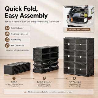 ClearStack – Foldable Shoe Organizer with Magnetic Doors