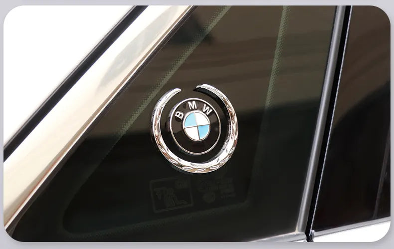 LaurelBadge – 3D Metal Window Emblem Sticker with Chrome Wreath