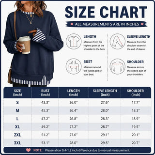 LayerEase – Women’s Oversized Faux Two-Piece Sweatshirt