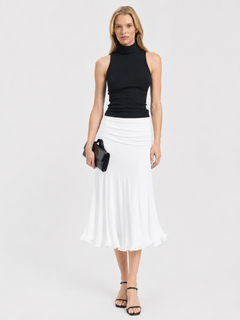 MilayaSculpt – Off-the-Shoulder Ruched Top & Midi Skirt Set