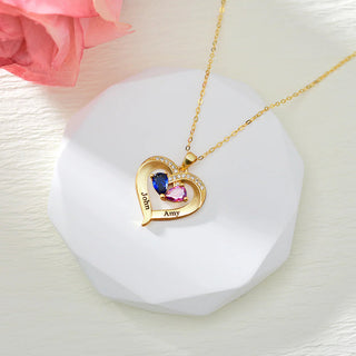 AlwaysYours – Personalized Birthstone Heart Necklace