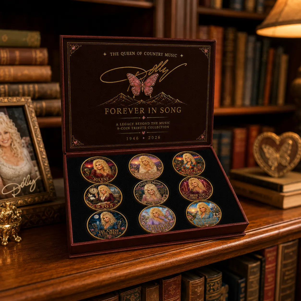 🦋 ForeverInSong – 🎸 Dolly Parton 9-Piece Tribute Coin Collector’s Set
