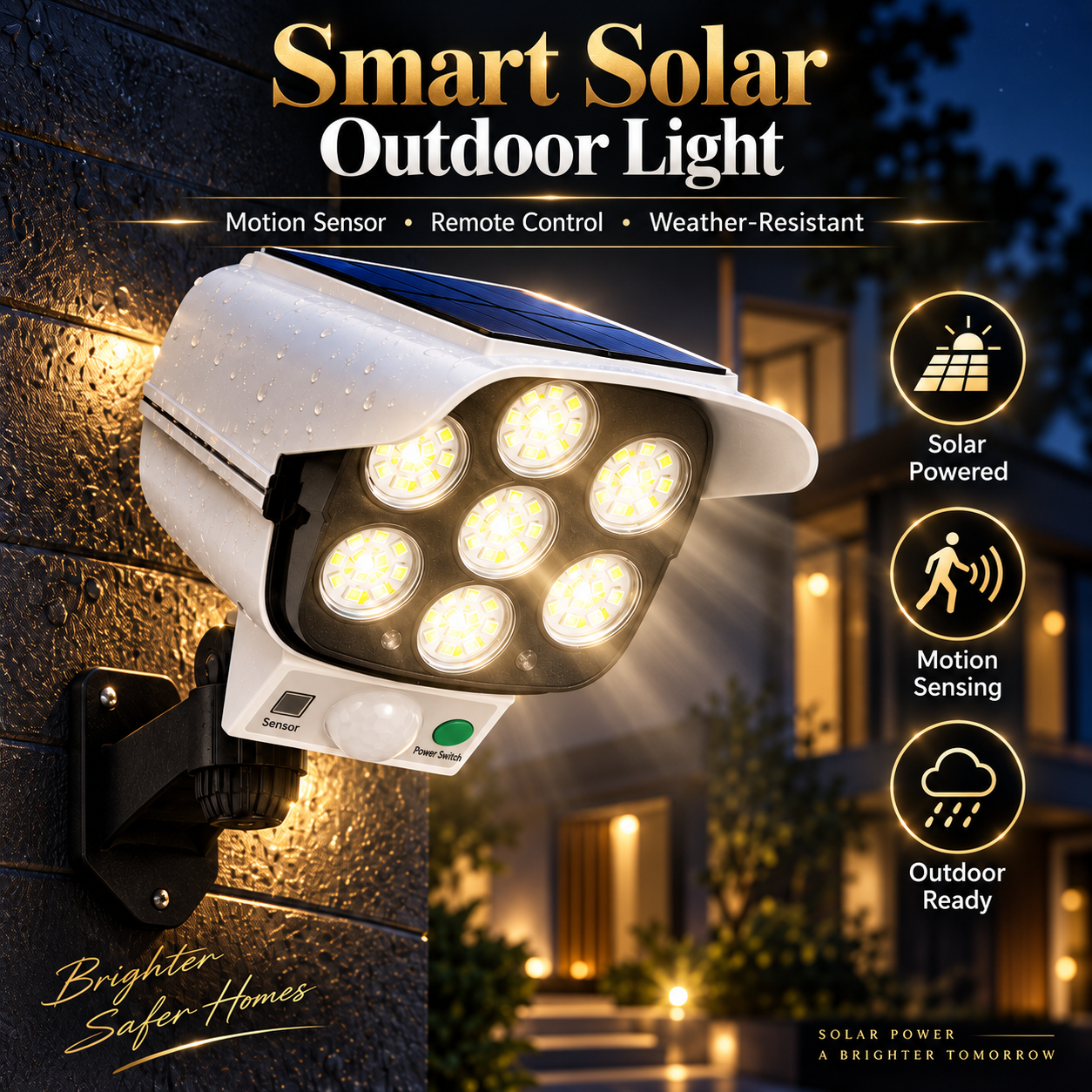 🚨 SunSentry – Solar Simulated Surveillance Camera Light with Motion Sensor, Remote Control & No Wiring ☀️