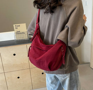 CrescentCarry – 🏆👜 Women's Plain-Color Nylon Crossbody Hobo Bag