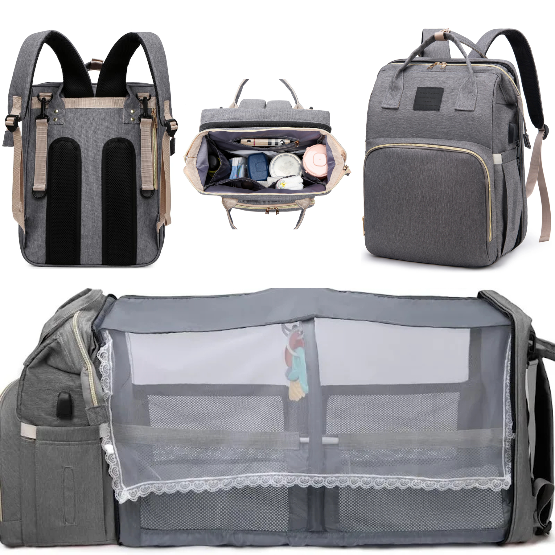 RoamNest – Diaper Backpack with Fold-Out Changing Station