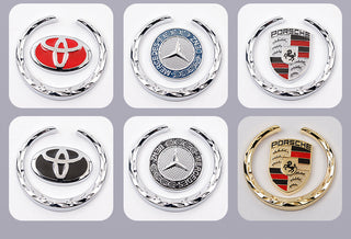 LaurelBadge – 3D Metal Window Emblem Sticker with Chrome Wreath