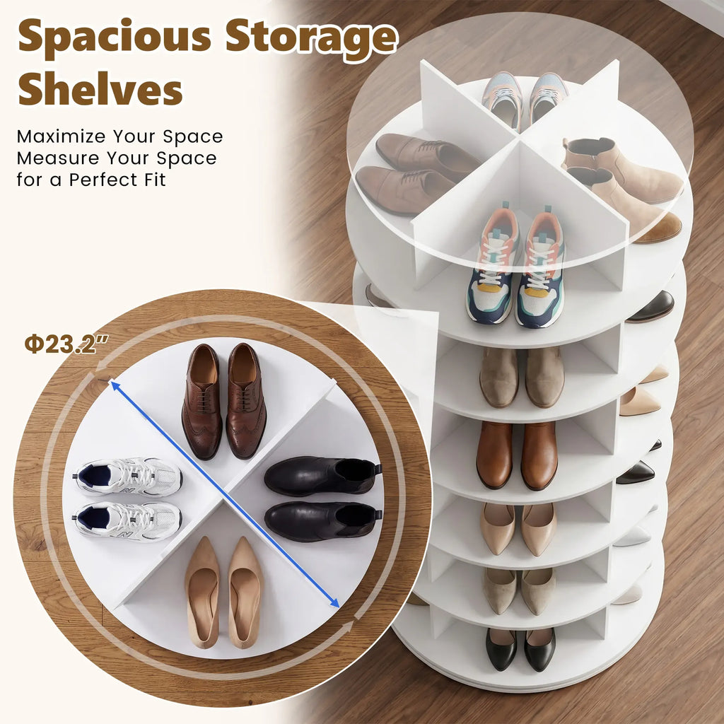 ShoeSpin – 360° Rotating Shoe Storage Tower