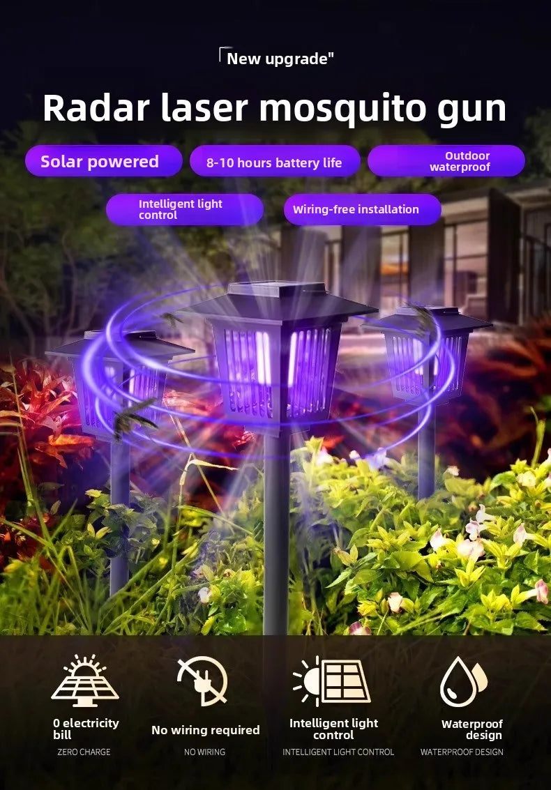 ZapGlow – Solar Mosquito Killer & Garden Light with Purple/White Dual Modes