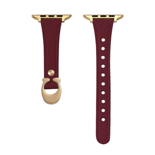 CharmCurve – Slim Genuine Leather Apple Watch Strap with Metal Charm