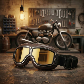 🔥 RetroRide – OTG Vintage Motorcycle Goggles (Fits Over Glasses)