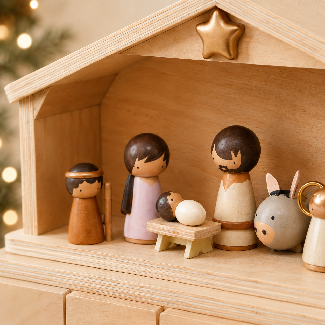 NativityJoy – 2026 Wooden Nativity Advent Calendar with 24-Day Countdown & Story Book