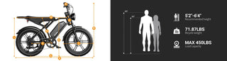 TrailThunder – 1500W Full-Suspension Moped-Style Electric Bike with 20" Fat Tires