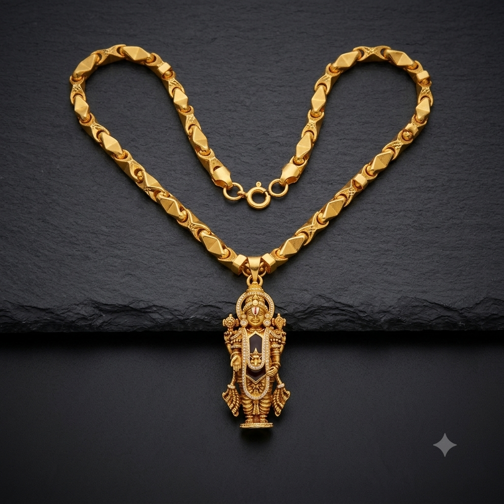 BalajiHeritage – Temple Gold-Tone Chain & Pendant